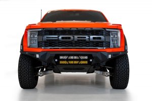 Ford Raptor Bumper - Front - Addictive Desert Designs - Bomber Front Bumper w/ Dual 20IN LED Mounts - Hammer Black with Satin Black Panels - `21-`27 Ford Raptor Bumper - Front - Addictive Desert Designs - Bomber Front Bumper w/ Dual 20IN LED Mounts - Hammer Black with Satin Black Panels - `21-`27